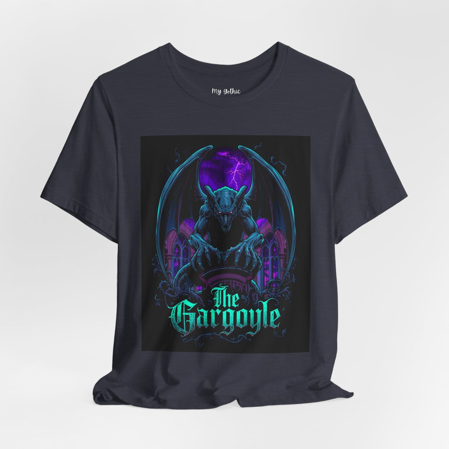 "The Gargoyle" — Dark Gothic Winged Statue Graphic Tee Design