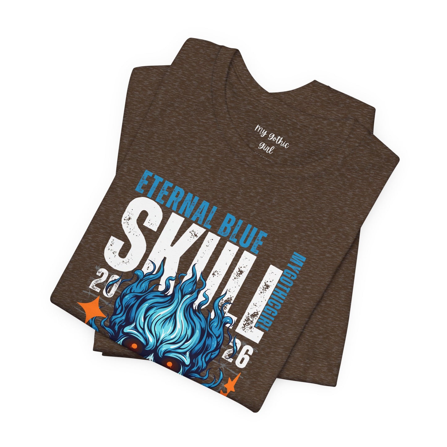 Eternal Blue Skull Flame Gothic Tee