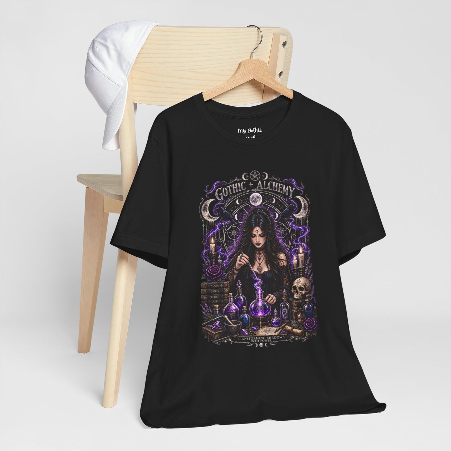 Gothic Alchemy T-Shirt — Witch Potion Skull Graphic Tee