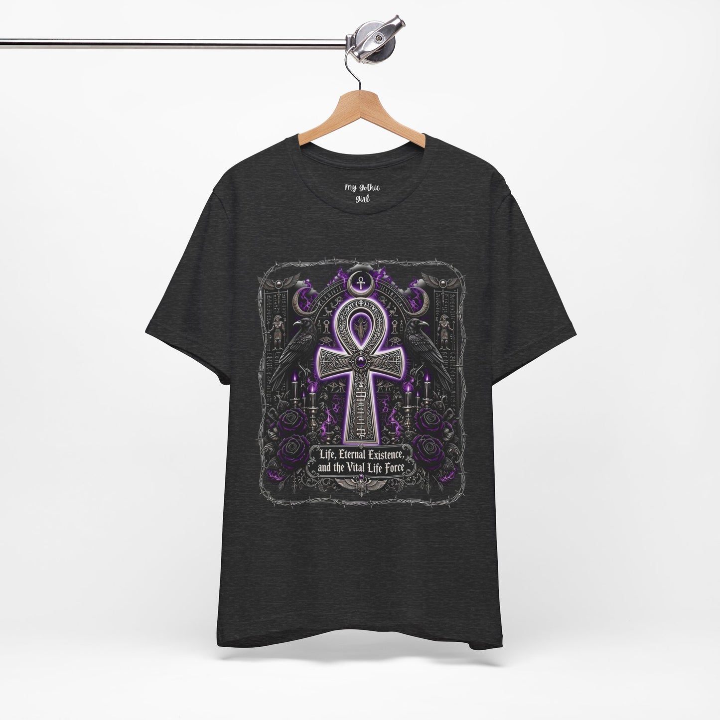 Ankh Gothic Tee — Life, Eternal Continuity & Vital Life Force Graphic T-Shirt