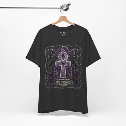 Ankh Gothic Tee — Life, Eternal Continuity & Vital Life Force Graphic T-Shirt