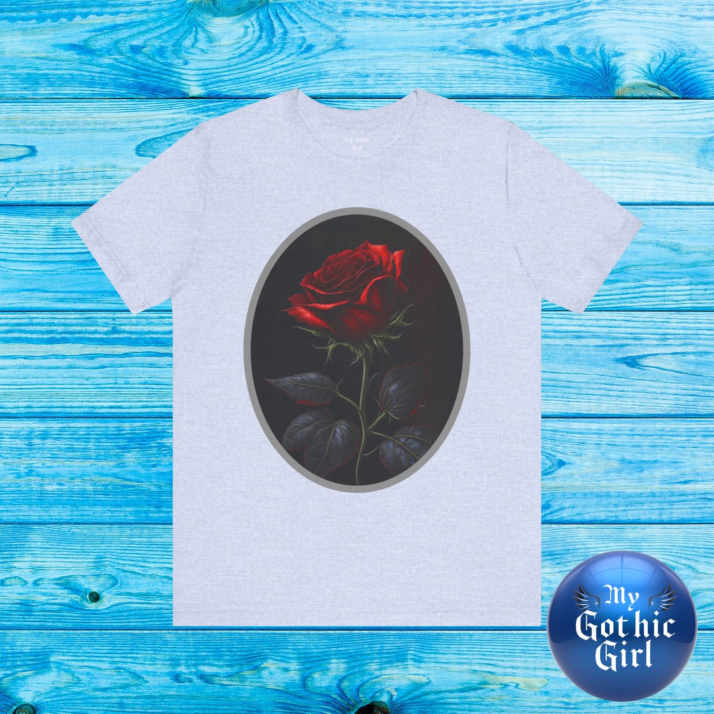 My Gothic Girl T-Shirts for Women & Men "Linda's Red Rose" Dark Aesthetic & Alternative Tees – My Gothic Girl