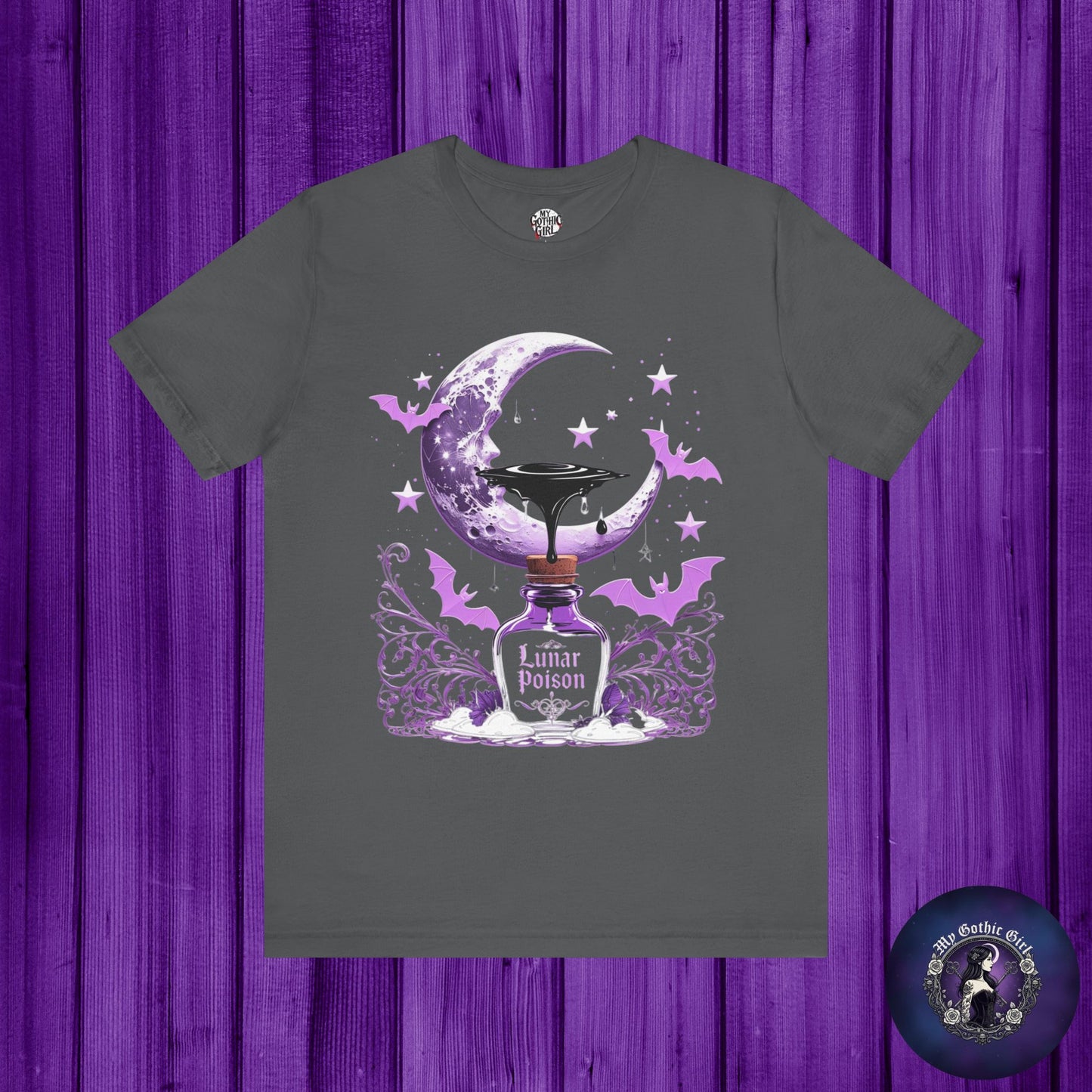 “Lunar Poison” — Celestial Alchemy Gothic Graphic T-Shirt – Alt Aesthetic Poetic Goth Street-wear