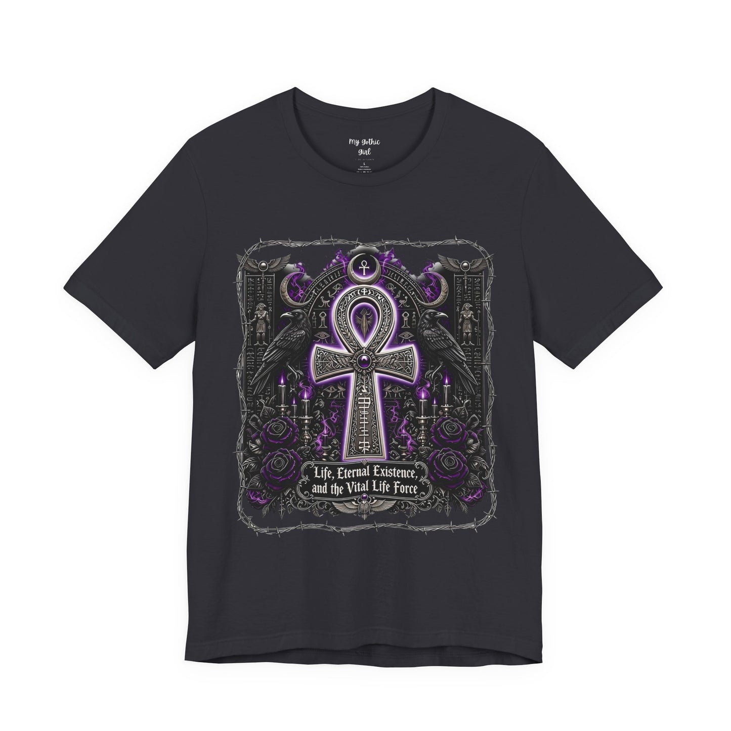Ankh Gothic Tee — Life, Eternal Continuity & Vital Life Force Graphic T-Shirt