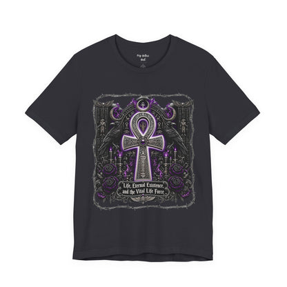 Ankh Gothic Tee — Life, Eternal Continuity & Vital Life Force Graphic T-Shirt