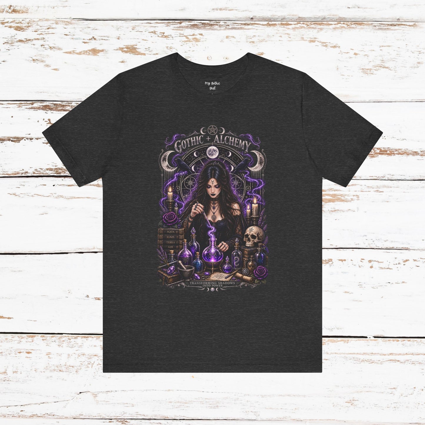 Gothic Alchemy T-Shirt — Witch Potion Skull Graphic Tee