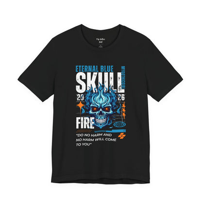 Eternal Blue Skull Flame Gothic Tee
