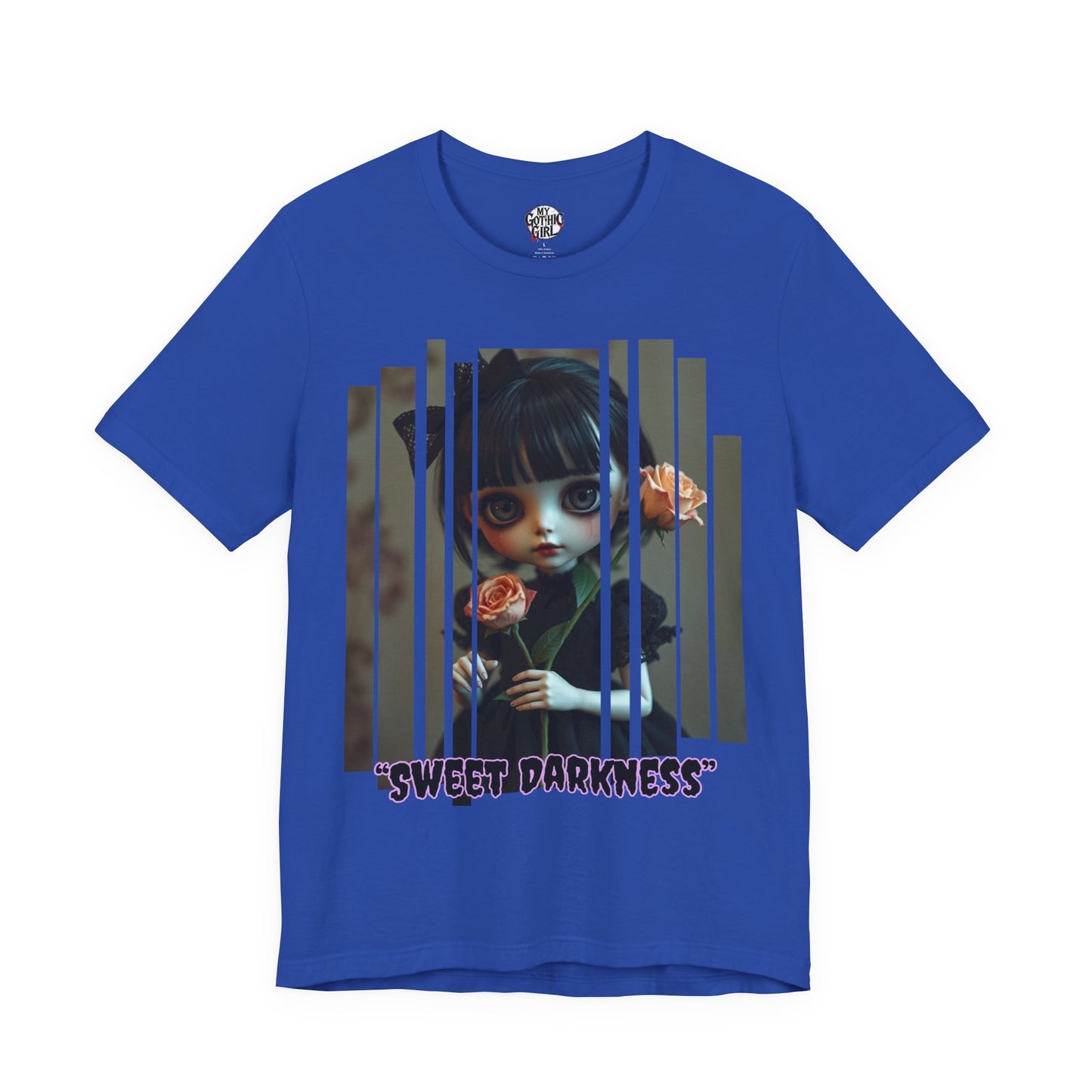 “Sweet Darkness” — Kawaii-style Gothic doll Graphic T-Shirt – Alt Aesthetic Poetic Goth Street-wear