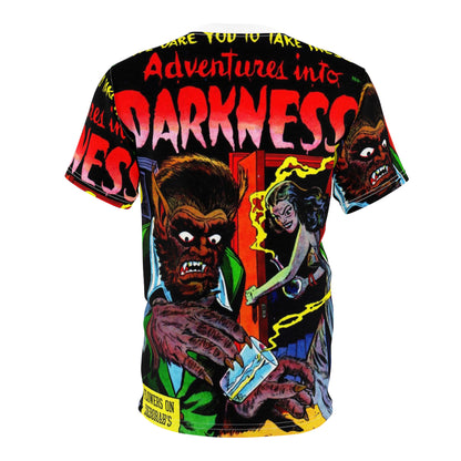 Vintage Horror Comic Tee — "Adventures into Darkness"