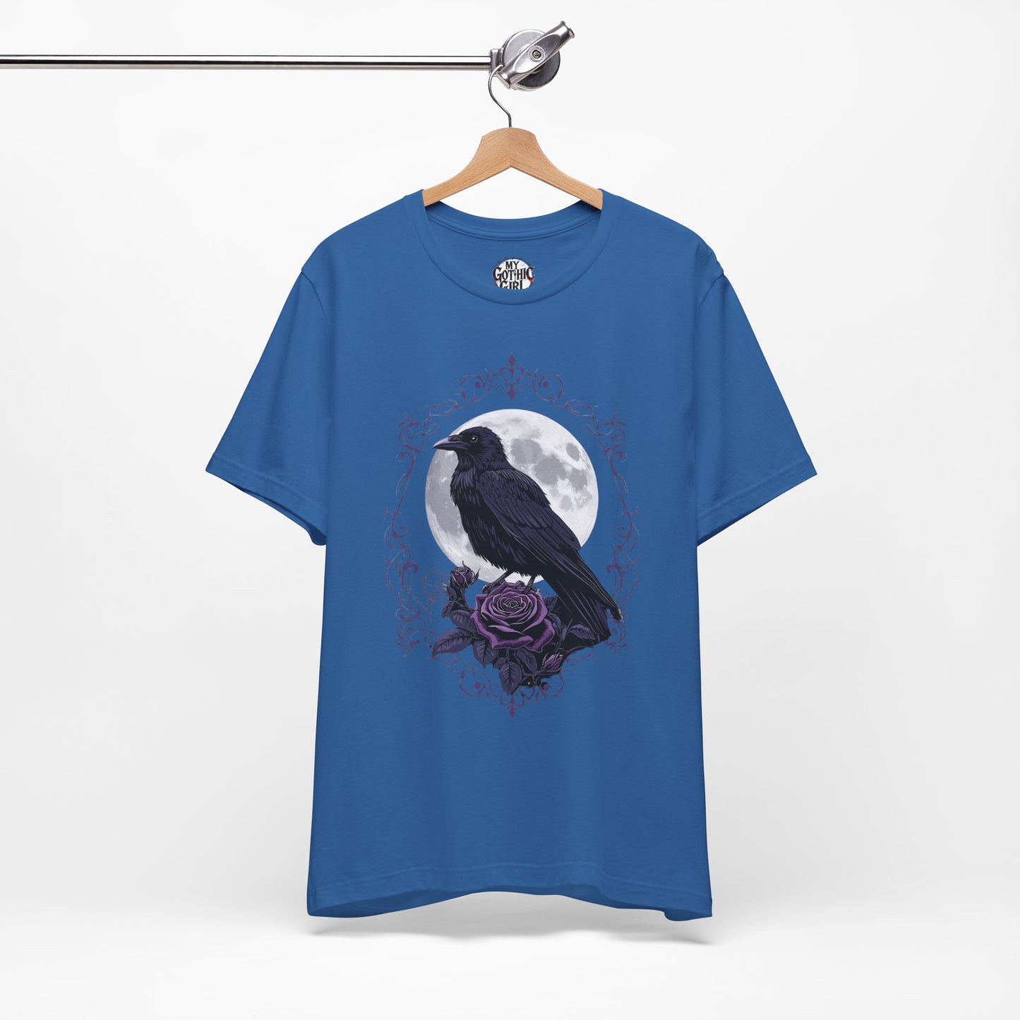 "The Raven and Moon"  Gothic Graphic T-Shirt – Alt Aesthetic Poetic Goth Street-wear