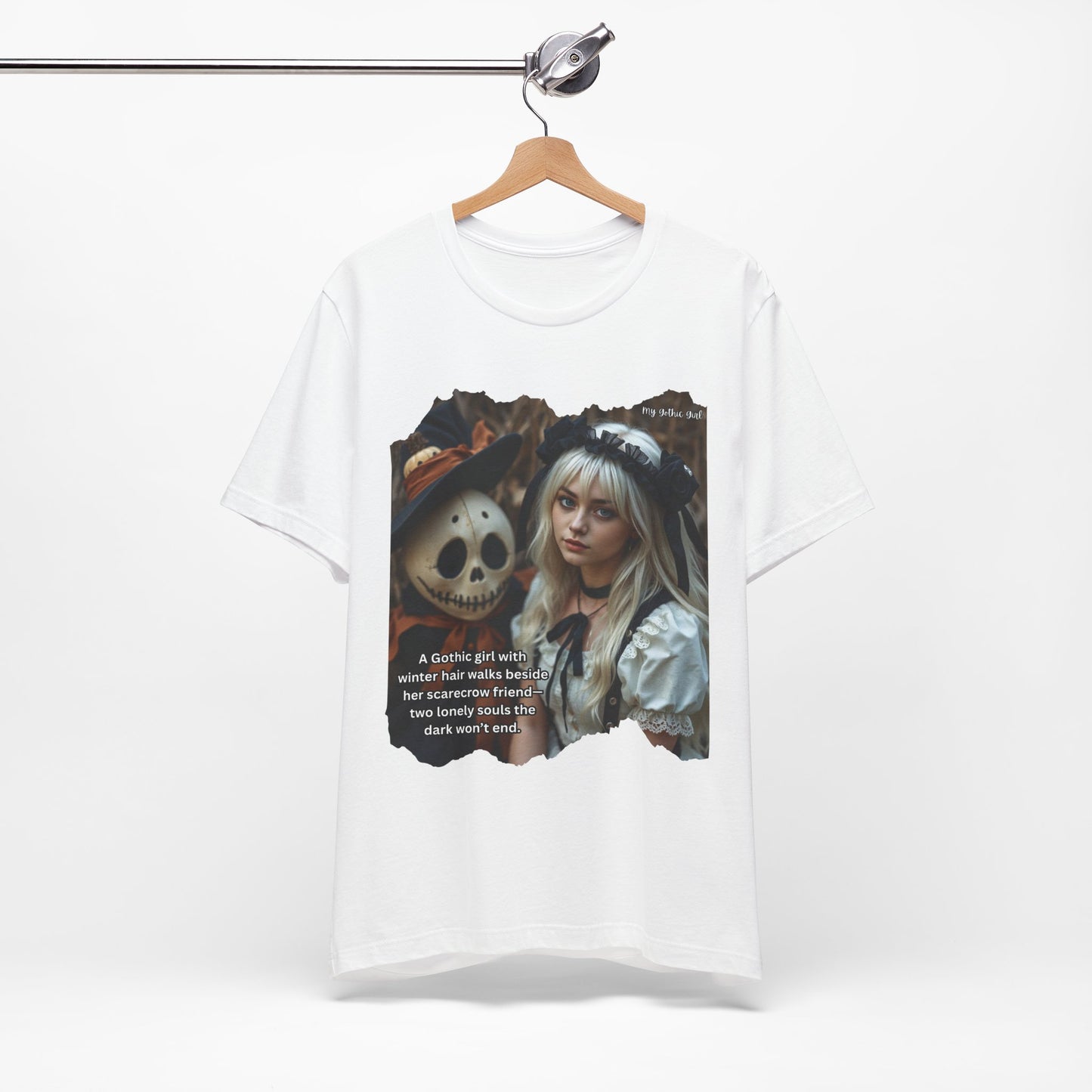 My Gothic Girl T-Shirt "Scarecrow Friend" – Whimsy Goth Streetwear, Dark Poetry Fashion, Alt Aesthetic Apparel