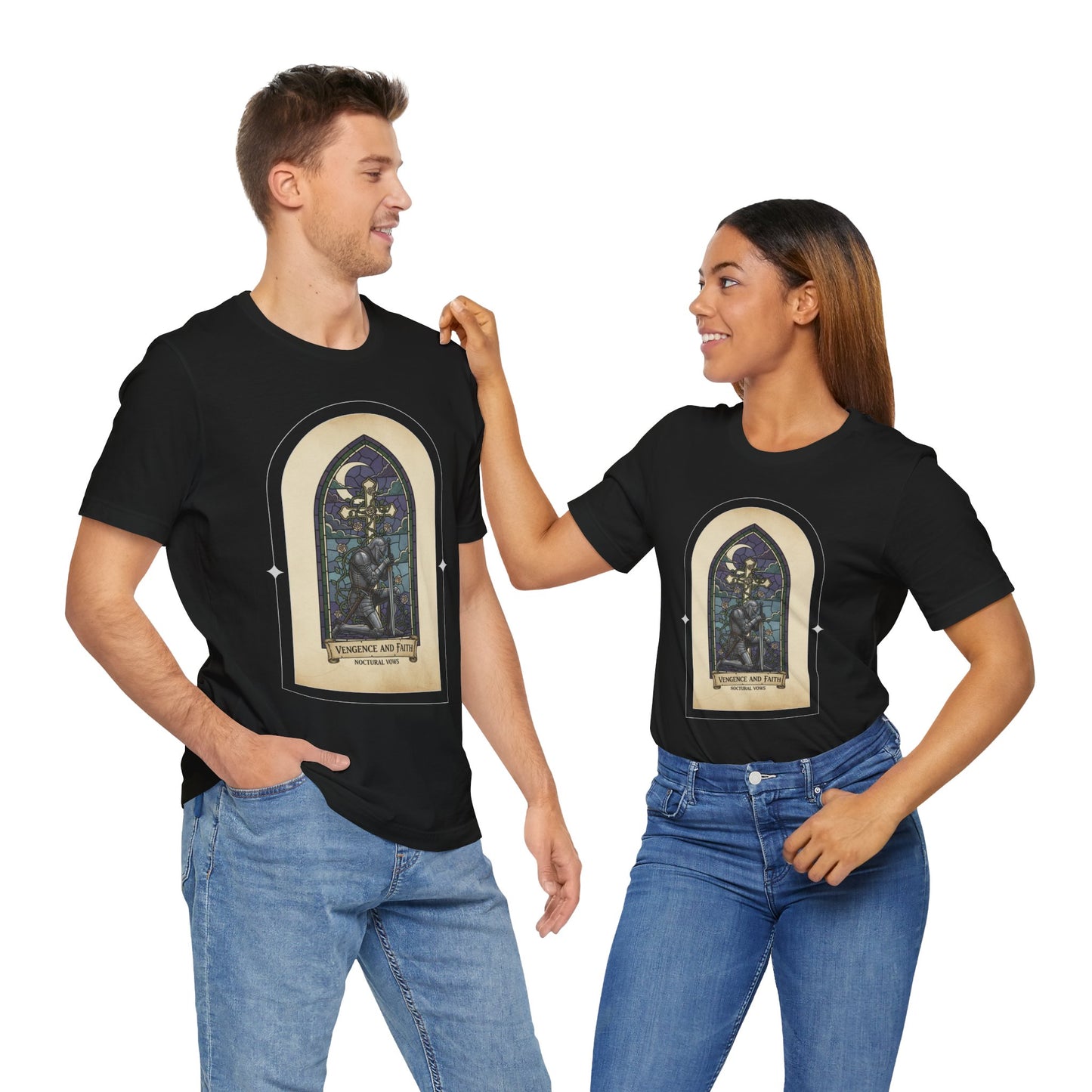 "Vengeance and Faith"  Gothic Graphic T-Shirt – Alt Aesthetic Poetic Goth Streetwear