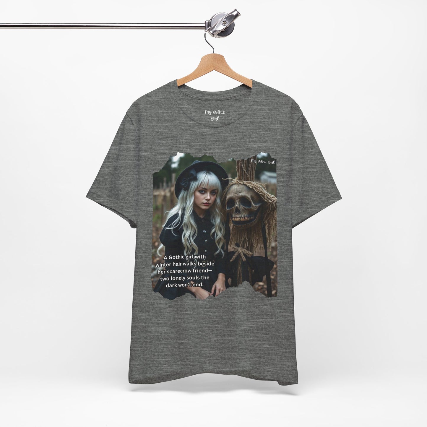My Gothic Girl T-Shirt "Scarecrow Friend" – Whimsy Goth Streetwear, Dark Poetry Fashion, Alt Aesthetic Apparel