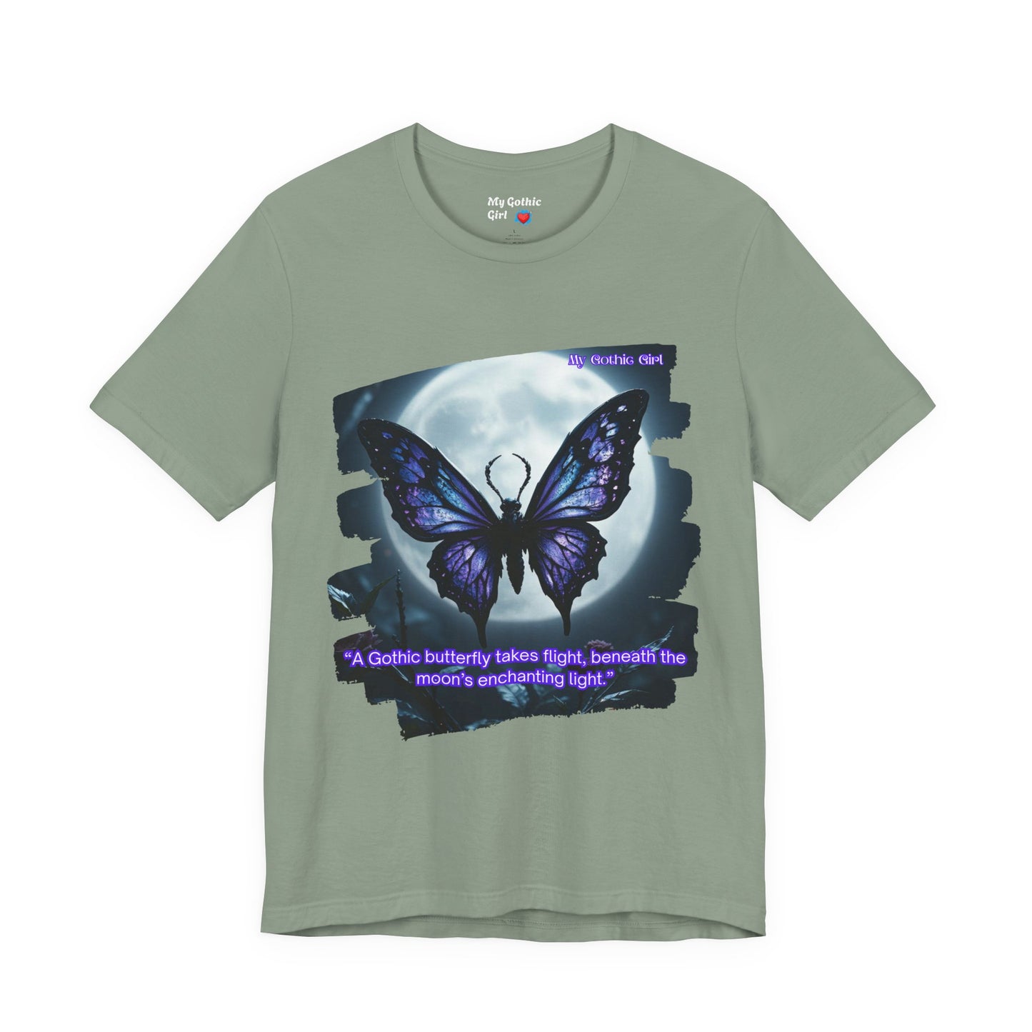 My Gothic Girl T-Shirt "Purple Gothic Butterfly" – Whimsy Goth Streetwear, Dark Poetry Fashion, Alt Aesthetic Apparel