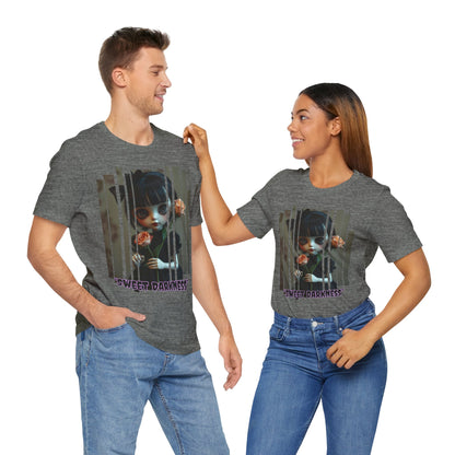 “Sweet Darkness” — Kawaii-style Gothic doll Graphic T-Shirt – Alt Aesthetic Poetic Goth Street-wear