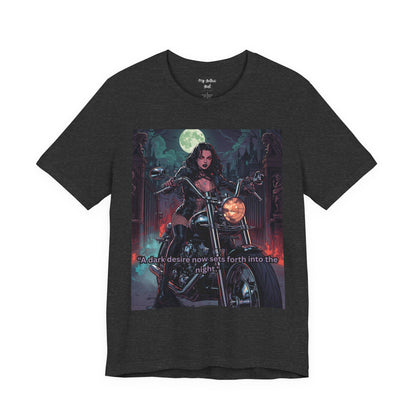 Dark Rider Motorcycle T-Shirt — "A dark desire now sets forth into the night" Gothic Tee