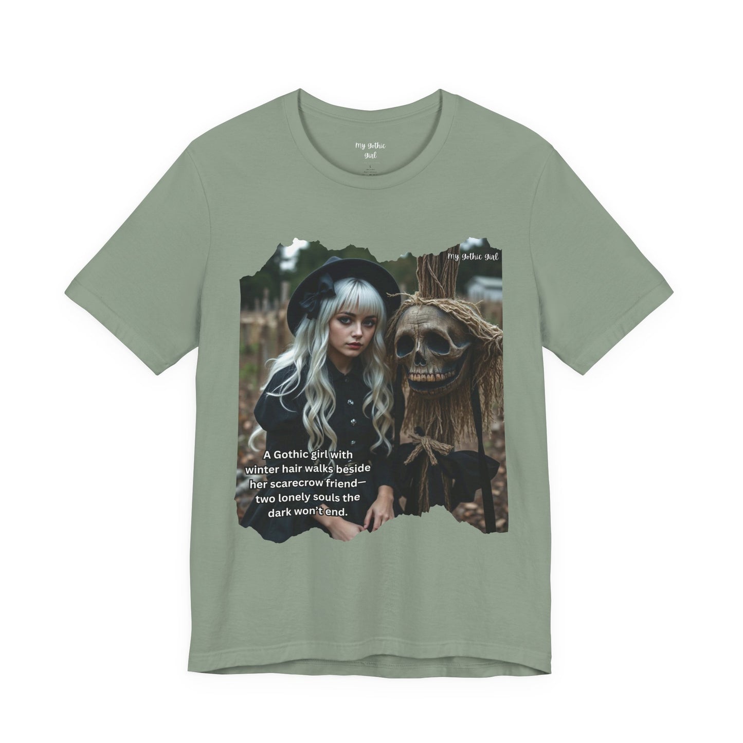My Gothic Girl T-Shirt "Scarecrow Friend" – Whimsy Goth Streetwear, Dark Poetry Fashion, Alt Aesthetic Apparel
