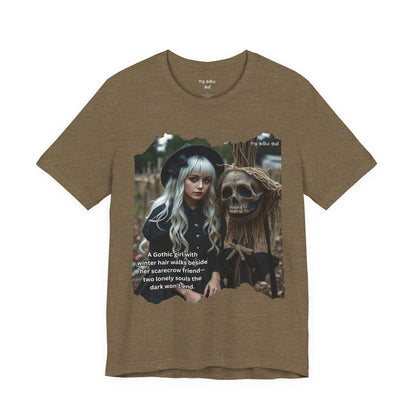 My Gothic Girl T-Shirt "Scarecrow Friend" – Whimsy Goth Streetwear, Dark Poetry Fashion, Alt Aesthetic Apparel