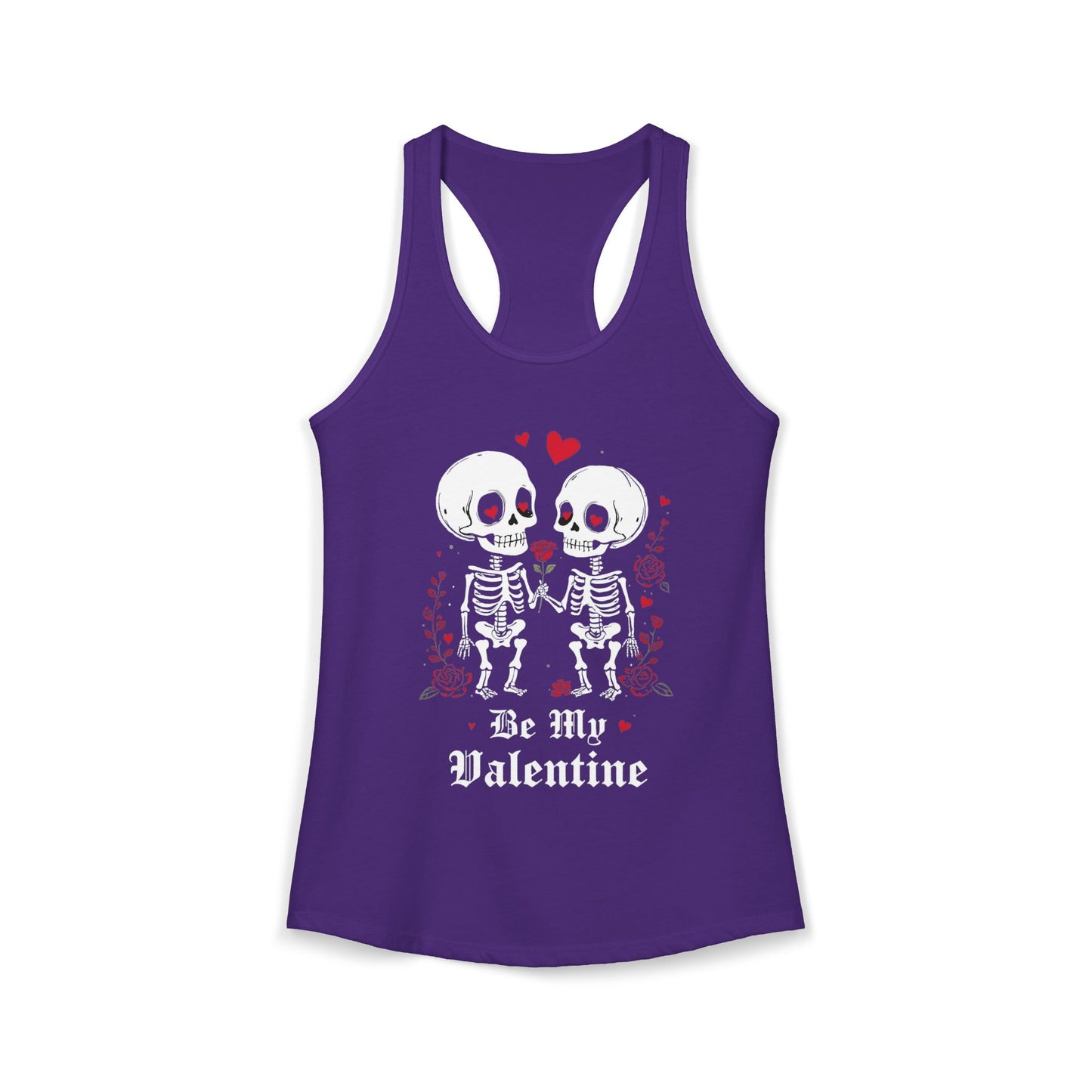 Cute Gothic Skeleton Romance Shirt — Women's Racerback Tank