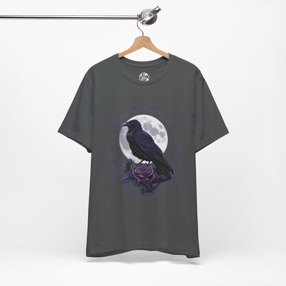 "The Raven and Moon"  Gothic Graphic T-Shirt – Alt Aesthetic Poetic Goth Street-wear