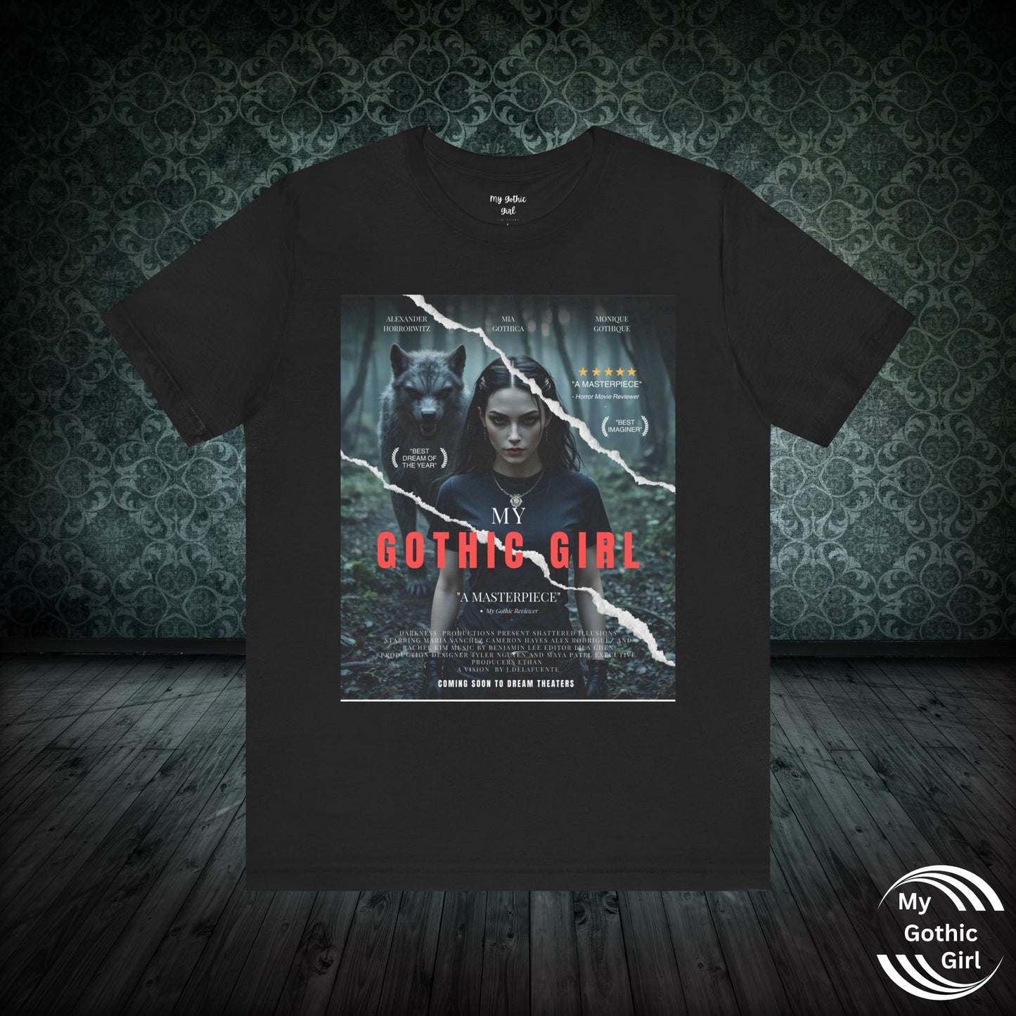 My Gothic Girl T-Shirt "Movie Poster" – Whimsy Goth Streetwear, Dark Poetry Fashion, Alt Aesthetic Apparel