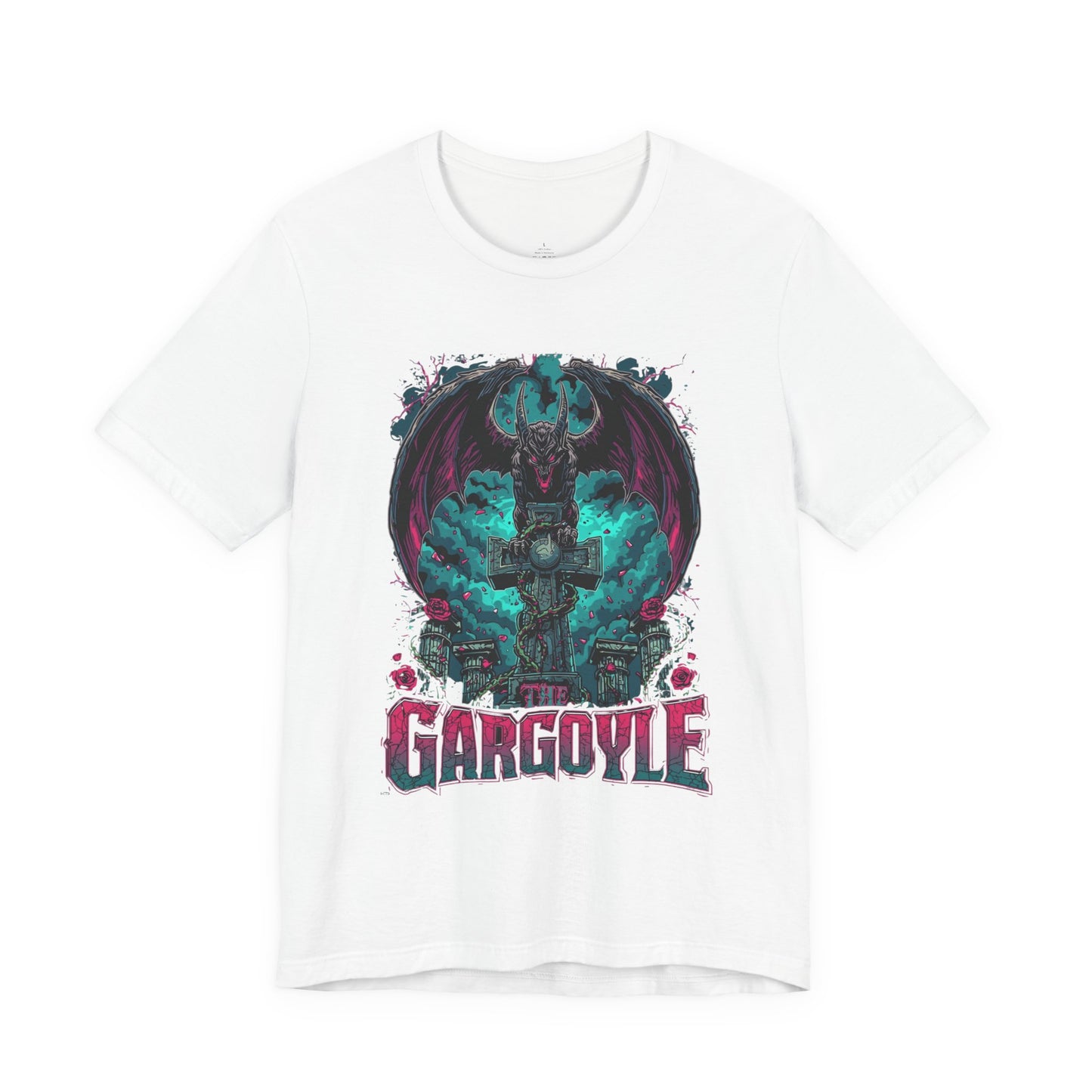Gargoyle Graphic Tee — Dark Gothic Winged Statue Design