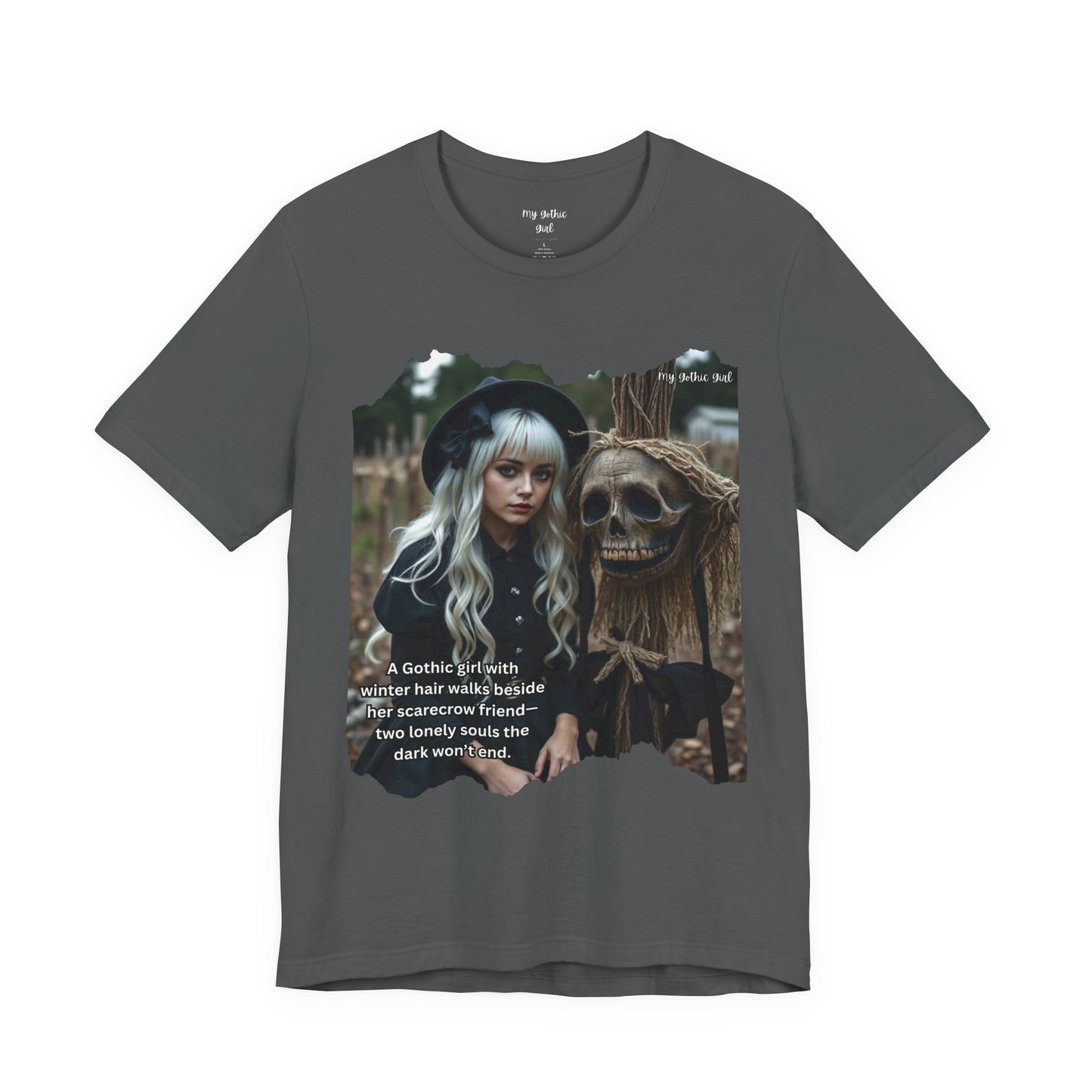 My Gothic Girl T-Shirt "Scarecrow Friend" – Whimsy Goth Streetwear, Dark Poetry Fashion, Alt Aesthetic Apparel