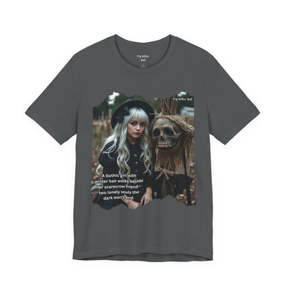 My Gothic Girl T-Shirt "Scarecrow Friend" – Whimsy Goth Streetwear, Dark Poetry Fashion, Alt Aesthetic Apparel
