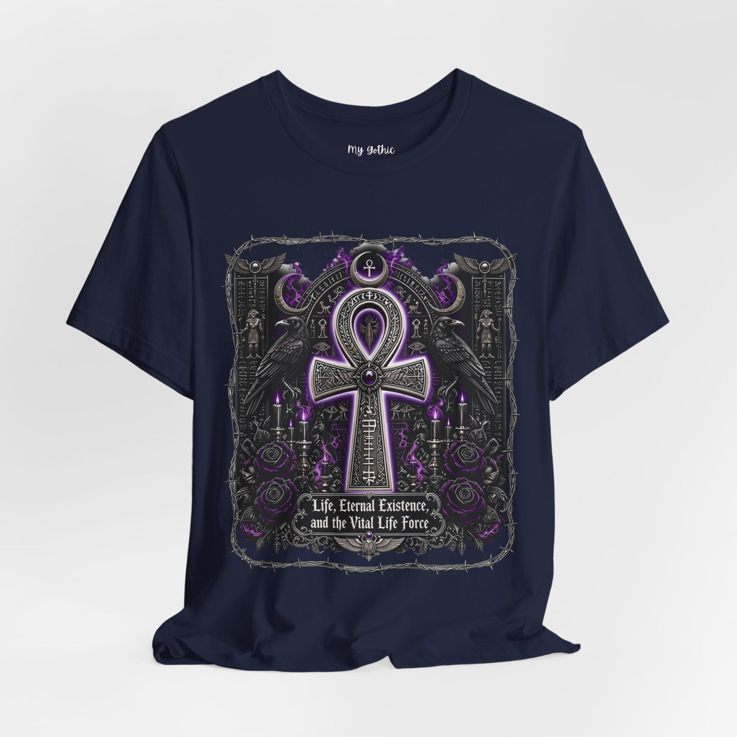 Ankh Gothic Tee — Life, Eternal Continuity & Vital Life Force Graphic T-Shirt