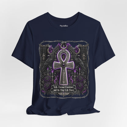 Ankh Gothic Tee — Life, Eternal Continuity & Vital Life Force Graphic T-Shirt