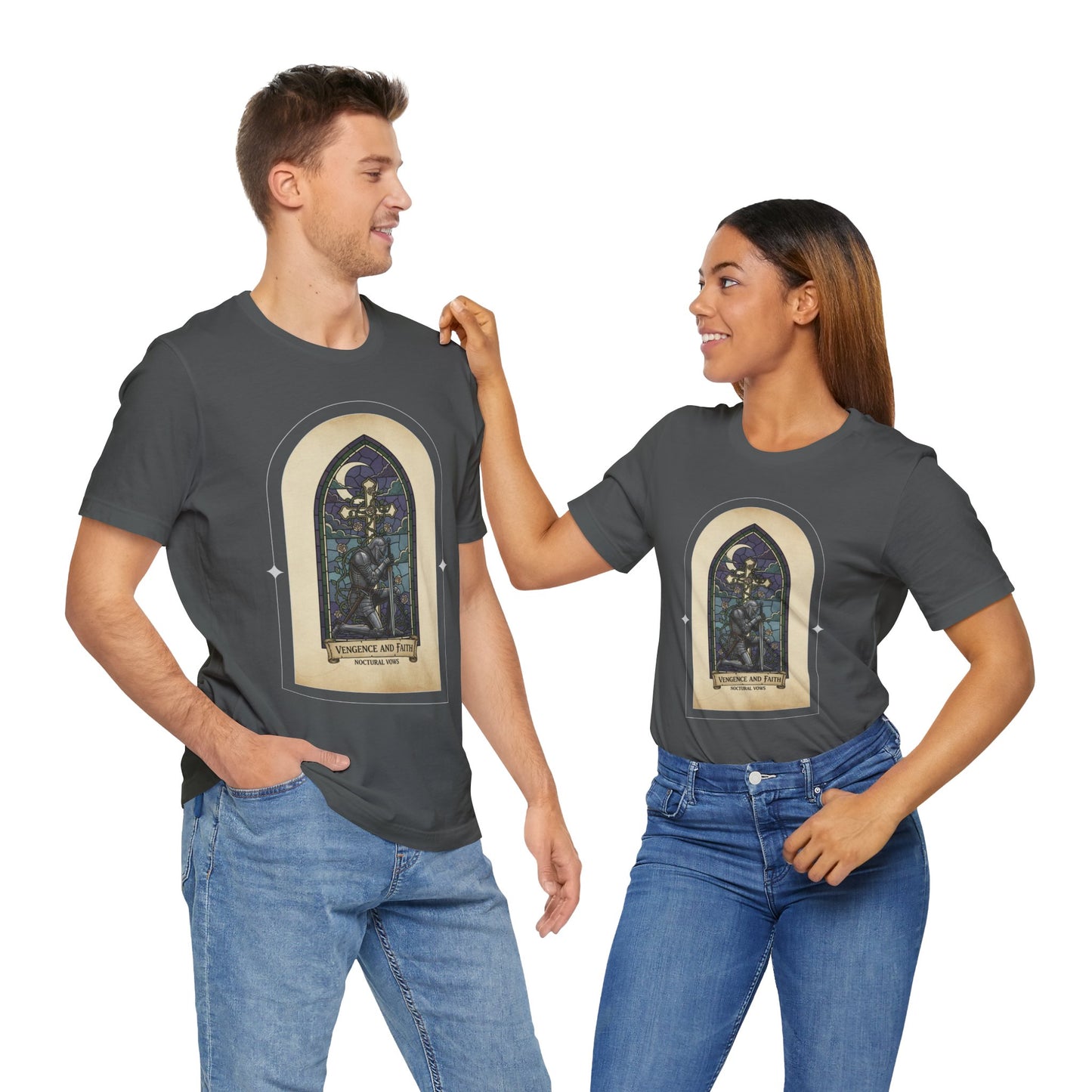 "Vengeance and Faith"  Gothic Graphic T-Shirt – Alt Aesthetic Poetic Goth Streetwear