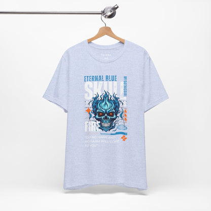 Eternal Blue Skull Flame Gothic Tee