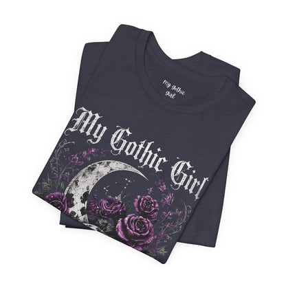 My Gothic Girl Skull Tee — Gothic Moon & Purple Roses T-Shirt