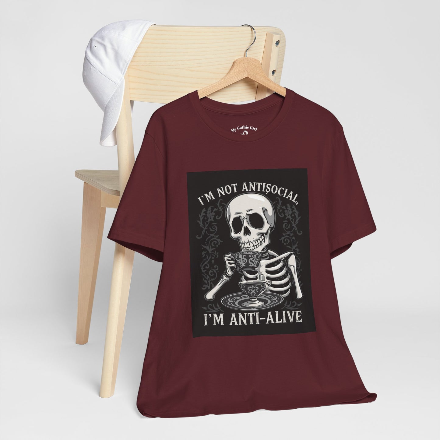 My Gothic Girl "I'M ANTI ALIVE" Graphic T-Shirt Unisex Gothic Dark Fashion Casual Wear