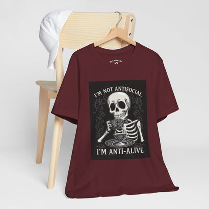 My Gothic Girl "I'M ANTI ALIVE" Graphic T-Shirt Unisex Gothic Dark Fashion Casual Wear