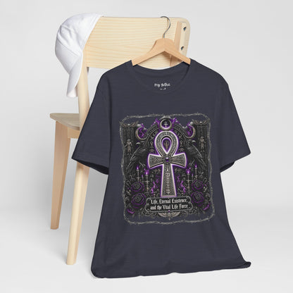 Ankh Gothic Tee — Life, Eternal Continuity & Vital Life Force Graphic T-Shirt