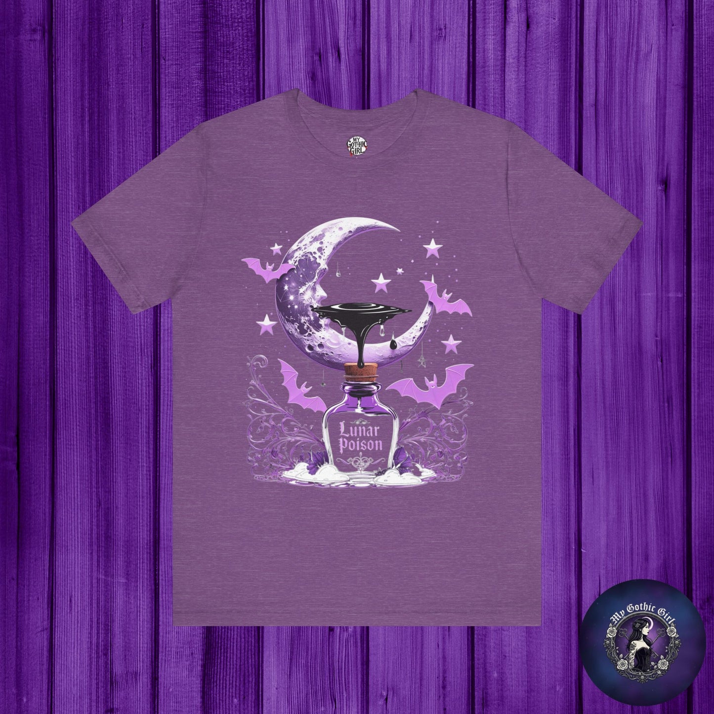 “Lunar Poison” — Celestial Alchemy Gothic Graphic T-Shirt – Alt Aesthetic Poetic Goth Street-wear