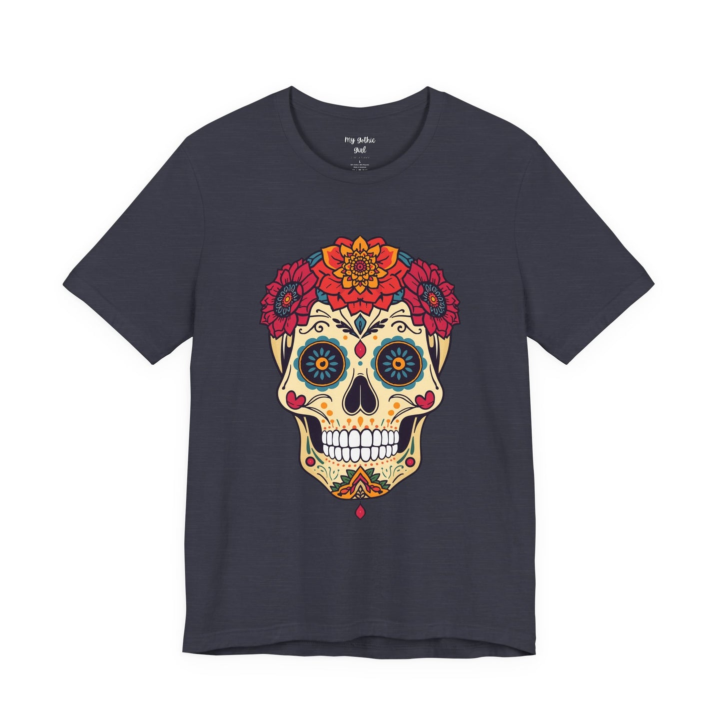 Day of the Dead Sugar Skull T‑Shirt — Floral Calavera Graphic Tee