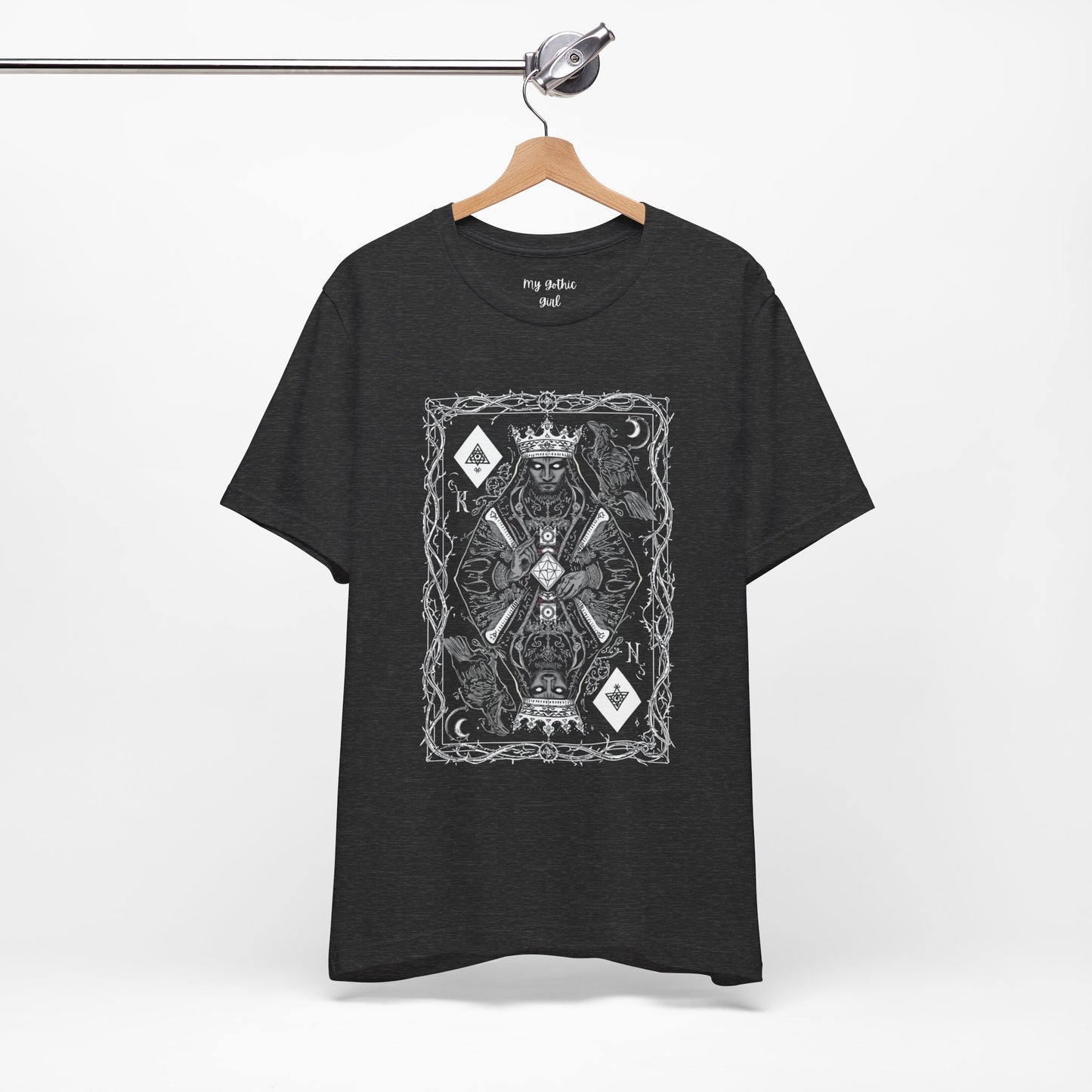 King of Diamonds Playing Card Graphic Tee — Dark Gothic King Design