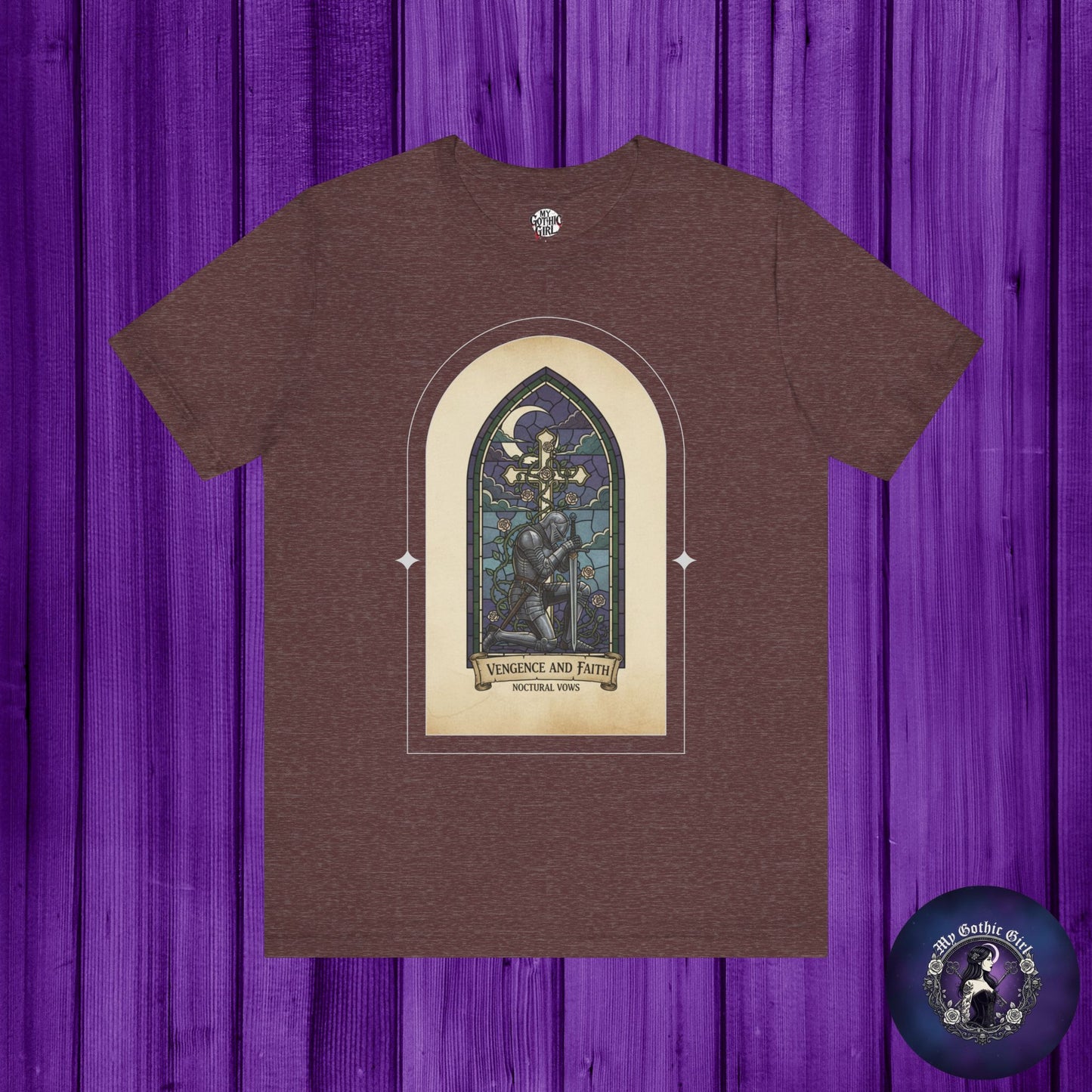 "Vengeance and Faith"  Gothic Graphic T-Shirt – Alt Aesthetic Poetic Goth Streetwear