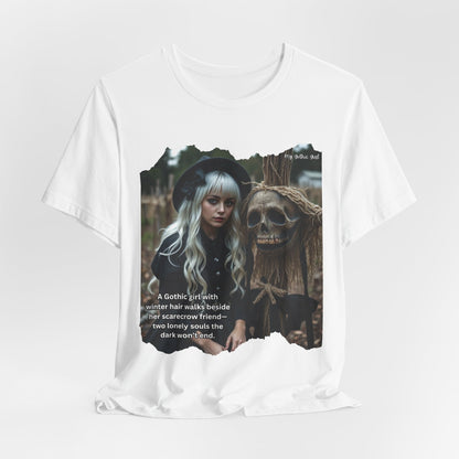 My Gothic Girl T-Shirt "Scarecrow Friend" – Whimsy Goth Streetwear, Dark Poetry Fashion, Alt Aesthetic Apparel