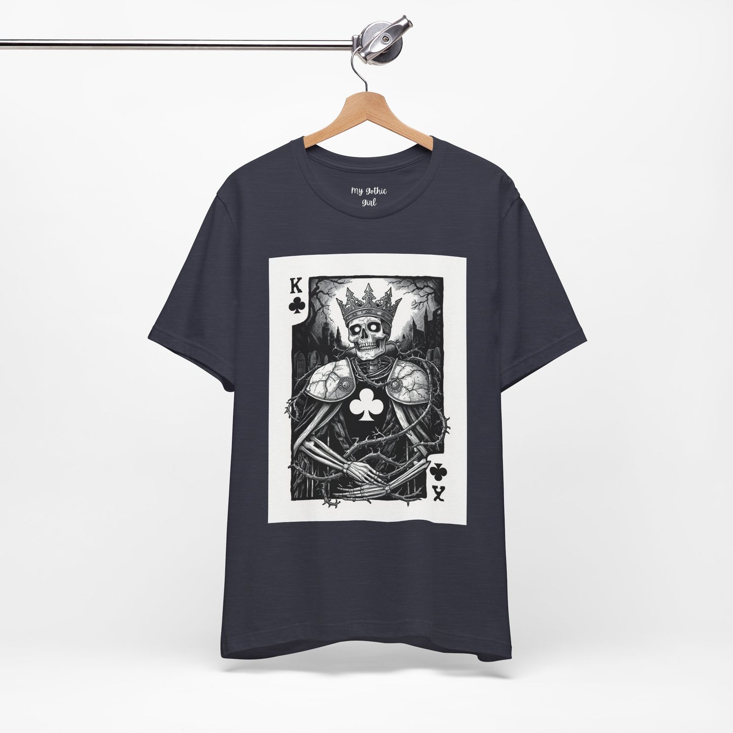King of Clubs Skeleton Playing Card T‑Shirt