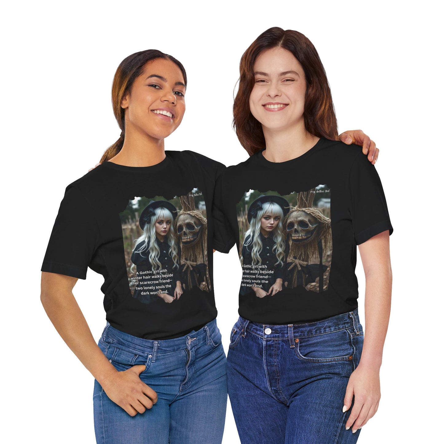 My Gothic Girl T-Shirt "Scarecrow Friend" – Whimsy Goth Streetwear, Dark Poetry Fashion, Alt Aesthetic Apparel