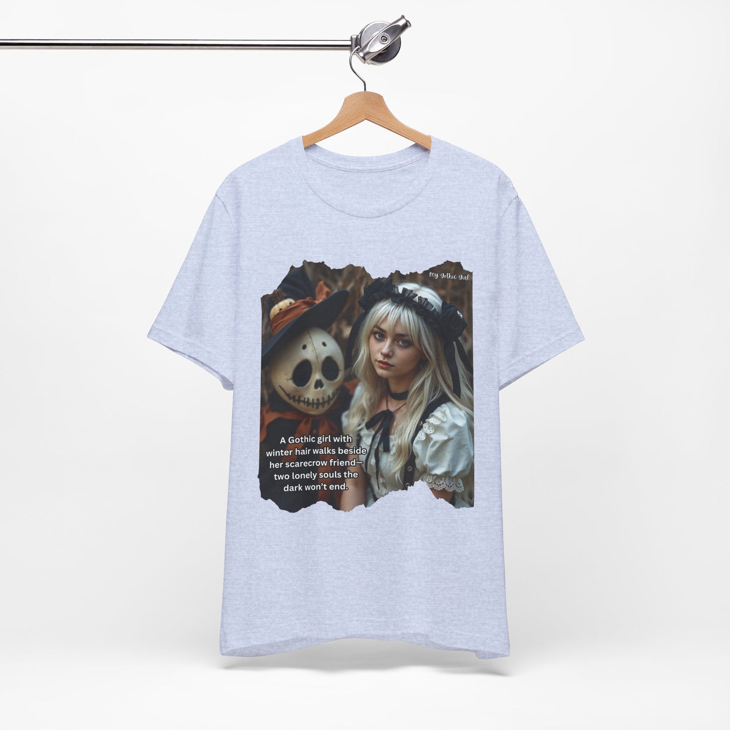 My Gothic Girl T-Shirt "Scarecrow Friend" – Whimsy Goth Streetwear, Dark Poetry Fashion, Alt Aesthetic Apparel