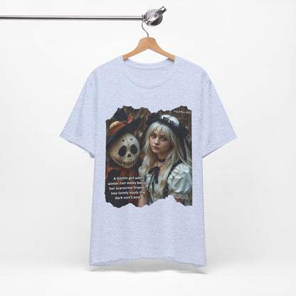 My Gothic Girl T-Shirt "Scarecrow Friend" – Whimsy Goth Streetwear, Dark Poetry Fashion, Alt Aesthetic Apparel
