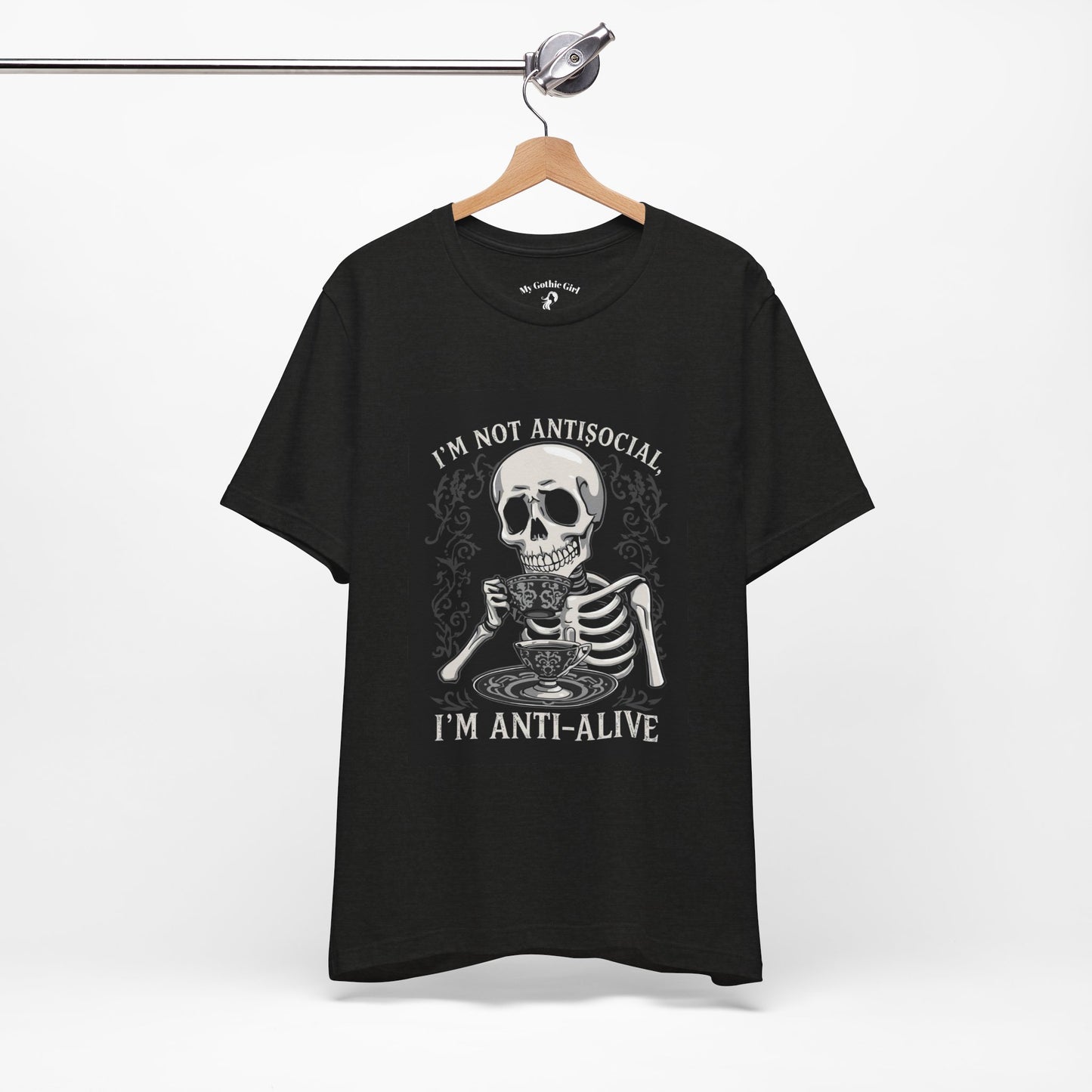 My Gothic Girl "I'M ANTI ALIVE" Graphic T-Shirt Unisex Gothic Dark Fashion Casual Wear