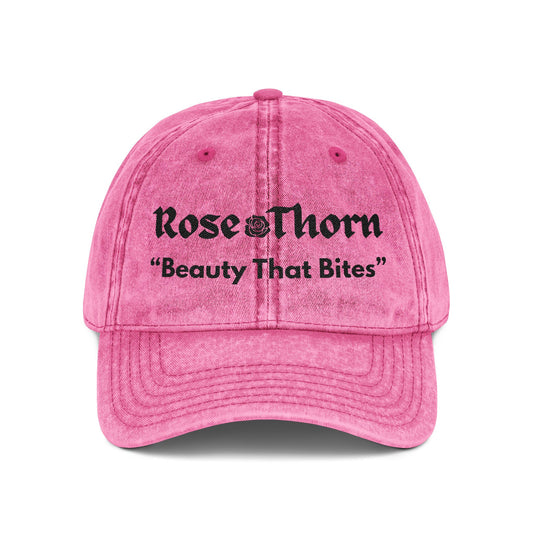 Rose Thorn -"Beauty That Bites" Vintage Baseball Cap Alt Goth Head-Wear