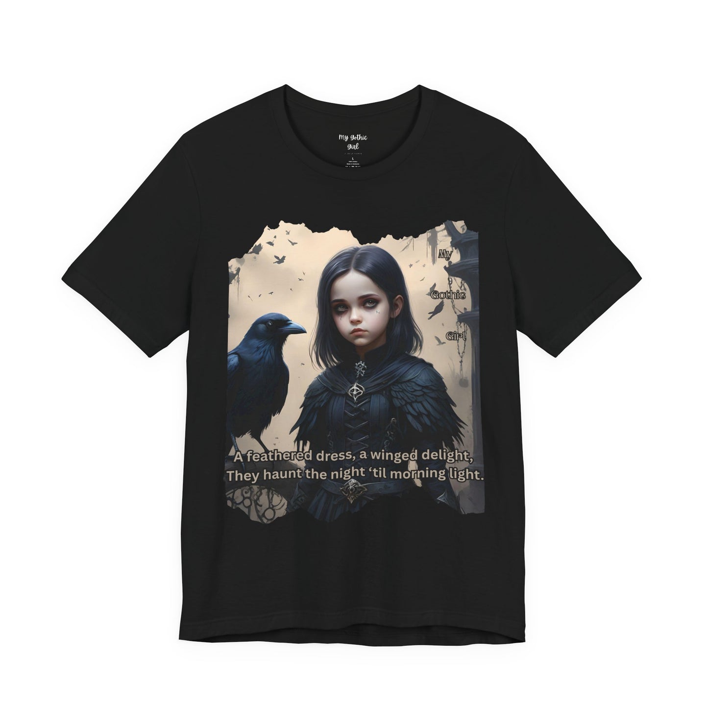 My Gothic Girl T-Shirt "Black Raven"  Whimsy Goth, Goth Fashion, Poetic Gothic Street Wear
