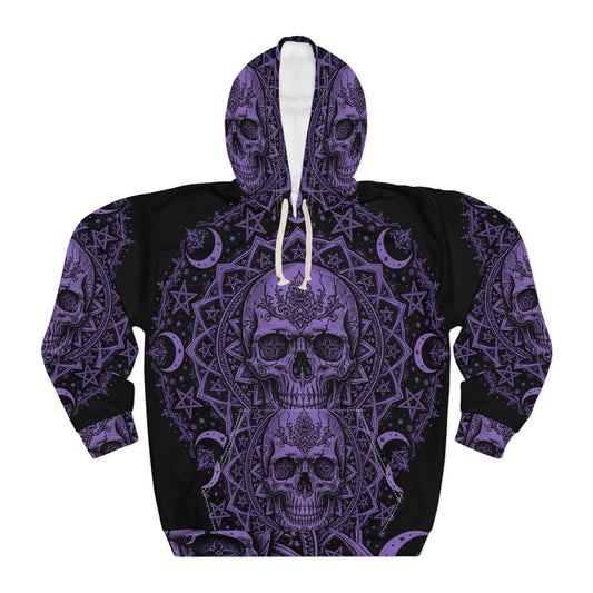Skull Mandala Moon All-Over-Print Hoodie — 'My Gothic Girl' Gothic Hooded Sweatshirt
