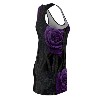 Purple Rose Gothic Racerback Dress — Women's Floral AOP Dress
